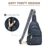 SYTRAH Anti Theft Crossbody Bags for Women, RFID Sling Bag Travel Purse, RFID Cross Body Purses Chest Bag for Travel Navy Blue