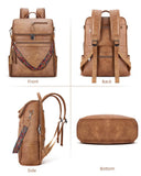 SYTRAH Leather Laptop Backpack for Women Designer Laptop Bag, 16.5 inch Travel Computer Backpacks Purse with Tassel for Work Business with Satchel Purse Brown