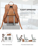 SYTRAH Leather Laptop Backpack for Women Designer Laptop Bag, 16.5 inch Travel Computer Backpacks Purse with Tassel for Work Business with Satchel Purse Brown