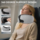 SZXYX Travel Pillows - 100% Pure Memory Foam Neck Pillow for Airplanes, Comfortable Breathable Cover, 360° Support Stowable Pillows for Sleeping, Car, Airport Travel Essentials Dark Grey