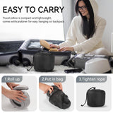 SZXYX Travel Pillows - 100% Pure Memory Foam Neck Pillow for Airplanes, Comfortable Breathable Cover, 360° Support Stowable Pillows for Sleeping, Car, Airport Travel Essentials Dark Grey