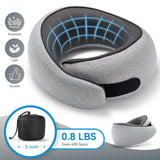 SZXYX Travel Pillows - 100% Pure Memory Foam Neck Pillow for Airplanes, Comfortable Breathable Cover, 360° Support Stowable Pillows for Sleeping, Car, Airport Travel Essentials Dark Grey