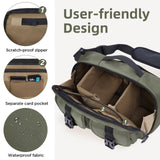 TAAOKA Camera Sling Bag,DSLR Camera Bag with Tripod Holder,Waterproof Camera Shoulder Crossbody Bag for Photographers(Green)
