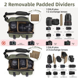 TAAOKA Camera Sling Bag,DSLR Camera Bag with Tripod Holder,Waterproof Camera Shoulder Crossbody Bag for Photographers(Green)