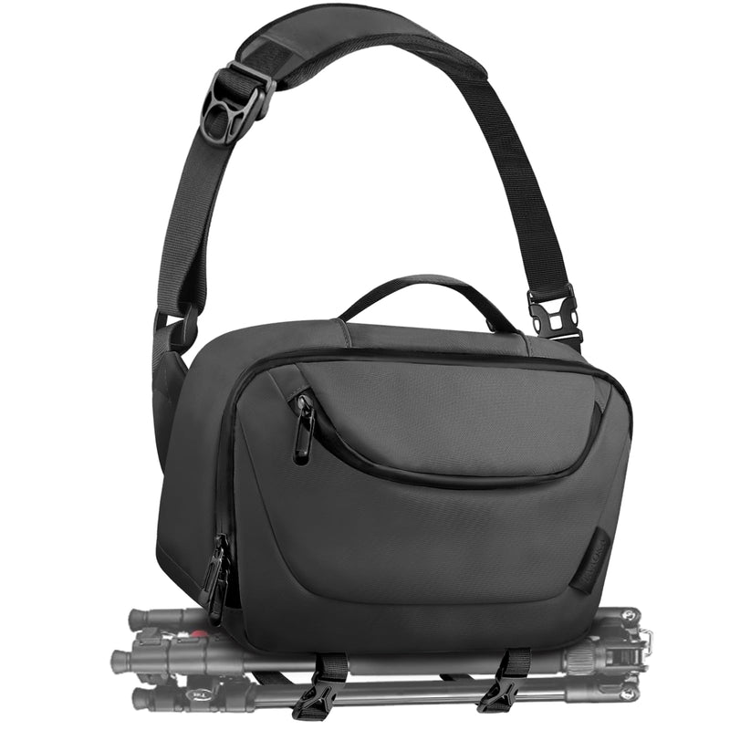 TAAOKA Camera Sling Bag,Waterproof Camera Case with Tripod Holder,Lightweight DSLR/SLR/Mirrorless Camera Bags Crossbody for photographers - Black
