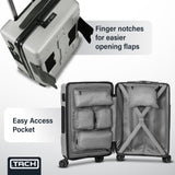 TACH Patented Connecting Hard Shell 3 Piece Luggage Set - 20, 24 & 28 inch Luggage | Carry - On, Medium & Large Rolling Suitcases - Silver