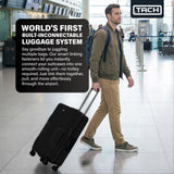 TACH Patented Connecting Hard Shell Carry - On | Roll Connected Units Right to Your Seat | Connect and Disconnect in Seconds | Rolling Suitcases - Black