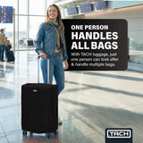 TACH Patented Connecting Hard Shell Carry - On | Roll Connected Units Right to Your Seat | Connect and Disconnect in Seconds | Rolling Suitcases - Black