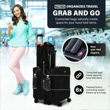 TACH Patented Connecting Hard Shell Carry - On | Roll Connected Units Right to Your Seat | Connect and Disconnect in Seconds | Rolling Suitcases - Black