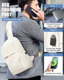 Tactical Backpacks Small Sling Bag Crossbody Backpack Shoulder Bag for Men Women, Multipurpose Anti - Theft Cross Body Chest Bags, One Strap Backpack for Walking Biking Travel Cycling Off White