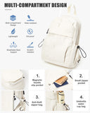 Tactical Backpacks Small Sling Bag Crossbody Backpack Shoulder Bag for Men Women, Multipurpose Anti - Theft Cross Body Chest Bags, One Strap Backpack for Walking Biking Travel Cycling Off White