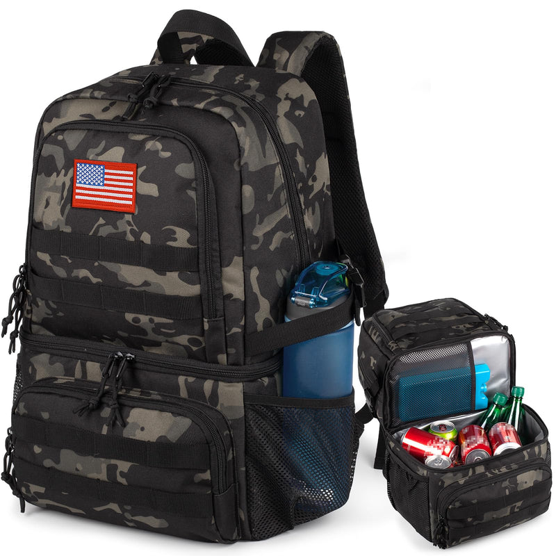 Tactical Double Deck Cooler Backpack for Men,Large Lunch Backpack with 2 Compartment,Soft Coolers Bag Water - Resistant Leak Proof Coolers Bag Beach Picnic