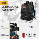 Tactical Double Deck Cooler Backpack for Men,Large Lunch Backpack with 2 Compartment,Soft Coolers Bag Water - Resistant Leak Proof Coolers Bag Beach Picnic