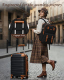 TAKUMI Luggage Sets 3 Piece, 20 Inch Carry On Luggage Set with Backpack, PC+ABS Hardshell Suitcases with Wheels, Lightweight Travel Luggage with TSA Lock for Women, Men （BLACK BROWN, 3 PIECE SET（BP）