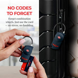 Talonport Keyless Luggage Locks TSA Approved, No Combination Needed, Lifetime Card Keys, Durable Metal Suitcase Lock for Travel Essentials & Checked Bags (Blue) (2 Pack)