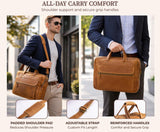 Tan Brown Leather Messenger Bag for Men, Genuine Leather Briefcase Fits 15 Inch Work Satchel for Office, Business, and Travel Use