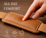 Tan Brown Leather Messenger Bag for Men, Genuine Leather Briefcase Fits 15 Inch Work Satchel for Office, Business, and Travel Use