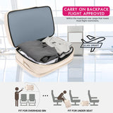 TANGCORLE Travel Backpack for Women, 50L Extra Large Capacity Backpack with USB Charging Port, Expandable 17.3 inch Laptop Backpack Mochila Flight Approved, Casual Daypack for Weekender,Beige