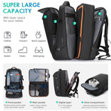 TANGCORLE Travel Carry on Backpack 50L Expandable Flight Approved Backpacks 17.3 inch Laptop and USB Charging Port bags Water Resistant Business Back Pack for Women & Men