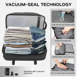 TANGCORLE Vacuum Seal Travel Backpack 45L Expandable Air Compression System Water Resistant 17 Inches Laptop Backpack for Women & Men with USB Charging Port - Vacuum Pump Included