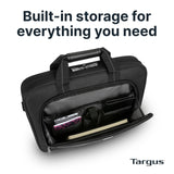 Targus 15 - 16 Inch Classic Slim Laptop Bag, Black - Ergonomic Briefcase and Messenger Bag - Spacious Foam Padded Laptop Bag for 16" Laptops and Under (TCT027US)