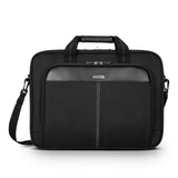 Targus 15 - 16 Inch Classic Slim Laptop Bag, Black - Ergonomic Briefcase and Messenger Bag - Spacious Foam Padded Laptop Bag for 16" Laptops and Under (TCT027US)