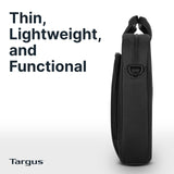 Targus 15 - 16 Inch Classic Slim Laptop Bag, Black - Ergonomic Briefcase and Messenger Bag - Spacious Foam Padded Laptop Bag for 16" Laptops and Under (TCT027US)