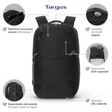 Targus 15-16” Work+ EcoSmart Backpack – Detachable Tech Organizer, Lockable Zippers, Recycled Materials, 23L Capacity, Water Bottle Pocket, Anti-Theft Design - TBB657GL