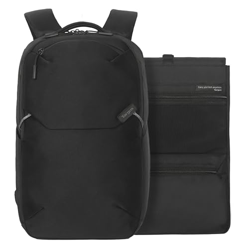 Targus 15-16” Work+ EcoSmart Backpack – Detachable Tech Organizer, Lockable Zippers, Recycled Materials, 23L Capacity, Water Bottle | Backpacks4Less