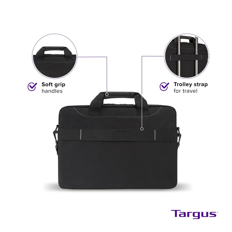 Targus Laptop Slim Briefcase for Laptops up to 15.6 - inches Over - the - shoulder Case for Dell HP Lenovo Apple and Microsoft Laptops Black (TSS898)