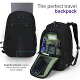 Targus Spruce EcoSmart Travel Laptop Backpack for 17 inch Laptops, TSA - Friendly Carry On Backpack Laptop Bag for Work and Travel, Black (TBB019US)