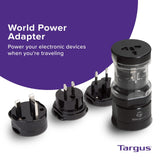 Targus Universal Travel Adapter, International Plug Adapter, Travel Worldwide Power Adapters for Europe, UK, Asia, Africa, LAC, MENA, & USA, Travel Plug Adapter (APK01US1)