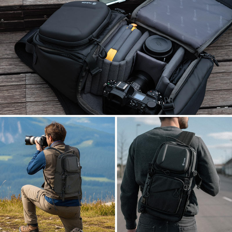 TARION Camera Backpack Sling Bag - 9L Compact Camera Bag 2 - in - 1 Waterproof Crossbody Sling Bag with Side Access & Dual Strap & Raincover for Photographers (TR - S)