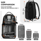 TARION Camera Backpack Sling Bag - 9L Compact Camera Bag 2 - in - 1 Waterproof Crossbody Sling Bag with Side Access & Dual Strap & Raincover for Photographers (TR - S)