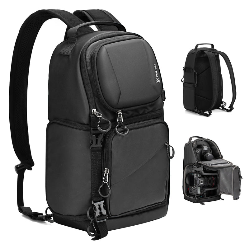 TARION Camera Backpack Sling Bag - 9L Compact Camera Bag 2 - in - 1 Waterproof Crossbody Sling Bag with Side Access & Dual Strap & Raincover for Photographers (TR - S)