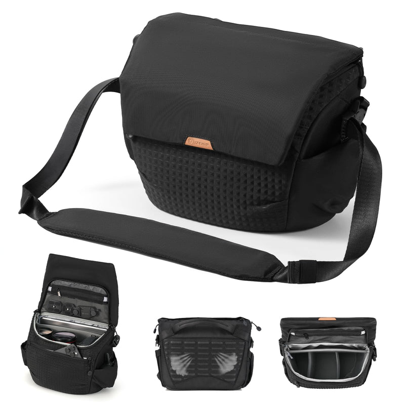 TARION Crossbody Camera Shoulder Bag for Travel - Photography Messenger Camera Bag with Adjustable Padded Strap & Removable Dividers 7L Camera Sling Bag for Photographer Thorner