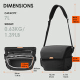 TARION Crossbody Camera Shoulder Bag for Travel - Photography Messenger Camera Bag with Adjustable Padded Strap & Removable Dividers 7L Camera Sling Bag for Photographer Thorner