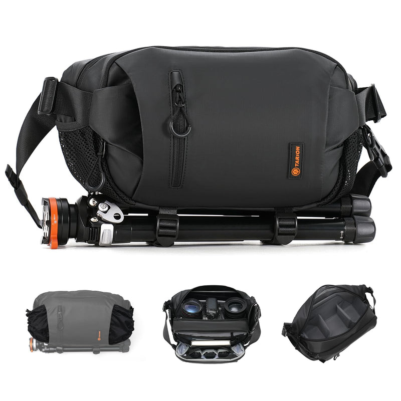 TARION Urban Camera Sling Bag - Waterproof 5.5L Crossbody Bag with Expandable Wet/Dry Separation Pocket & Tripod Strap - XProber
