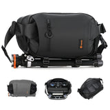 TARION Urban Camera Sling Bag - Waterproof 5.5L Crossbody Bag with Expandable Wet/Dry Separation Pocket & Tripod Strap - XProber