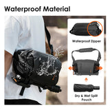 TARION Urban Camera Sling Bag - Waterproof 5.5L Crossbody Bag with Expandable Wet/Dry Separation Pocket & Tripod Strap - XProber