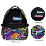 Tarity Cool Graffiti School Backpack For Kids Boys Girls Children Small Travel Bag Students Teenagers Bookbags Novelty Pattern Durable Backpack Laptop Computer Bag