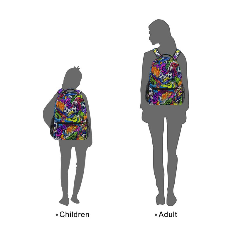 Tarity Cool Graffiti School Backpack For Kids Boys Girls Children Small Travel Bag Students Teenagers Bookbags Novelty Pattern Durable Backpack Laptop Computer Bag