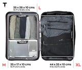 Taskin Compression Packing Cubes | Separate Clean & Dirty Compartments w/Flexible Separator | YKK Zippers | Set of 4 (2L + 2M)