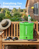 Taskstar Battery Powered Backpack Sprayer 4 Gallon,Two 2000mAh Batteries Electric Sprayer with 0 - 100 PSI Adjustable, 32" Wand, 6 Nozzles for Lawn Garden Weed Pest Control & Fertilizing