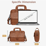 Taygeer Leather Laptop Bag for Men Women, Premium Laptop Briefcase Fits Up to 15.6 Inch Notebook, Waterproof Portable Shoulder Messenger Crossbody Bag Carry On Case for Travel Business Office, Brown