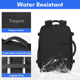 Taygeer Travel Backpack for Men Women, Carry On Backpack with Shoe Pouch, TSA 17.3inch Laptop Mochila Flight Approved, Nurse Bag Casual Daypack for Weekender Business Hiking,Black