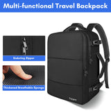 Taygeer Travel Backpack for Men Women, Carry On Backpack with Shoe Pouch, TSA 17.3inch Laptop Mochila Flight Approved, Nurse Bag Casual Daypack for Weekender Business Hiking,Black