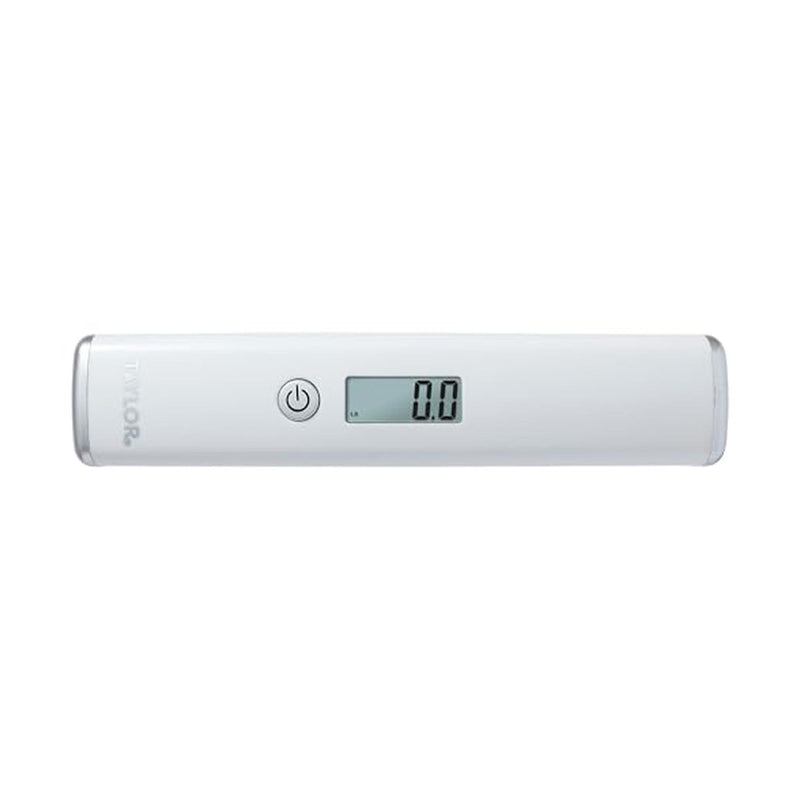 Taylor Digital Luggage Scale, Portable for Travel, Hanging Baggage Scale, Suitcase Scale, Weight Scales for Travel Accessories, 2 AAA Batteries Included, High Capacity Up to 110 lb/50 kg, White