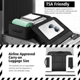 tazbuzo Travel Backpack For Men, Extra Large 50L Flight Approved Carry on Backpack, Expandable Waterproof Business Suitcase Daypack Big Bag Fits 18.4 Inch Laptop, Black