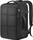 tazbuzo Travel Backpack For Men, Extra Large 50L Flight Approved Carry on Backpack, Expandable Waterproof Business Suitcase Daypack Big Bag Fits 18.4 Inch Laptop, Black